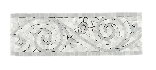 Art Border Polished Bianco Carrara & Blue Stone 4"x12"