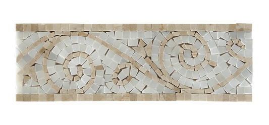 Art Border Polished Crema Marfil & Pure White Marble 4"x12"