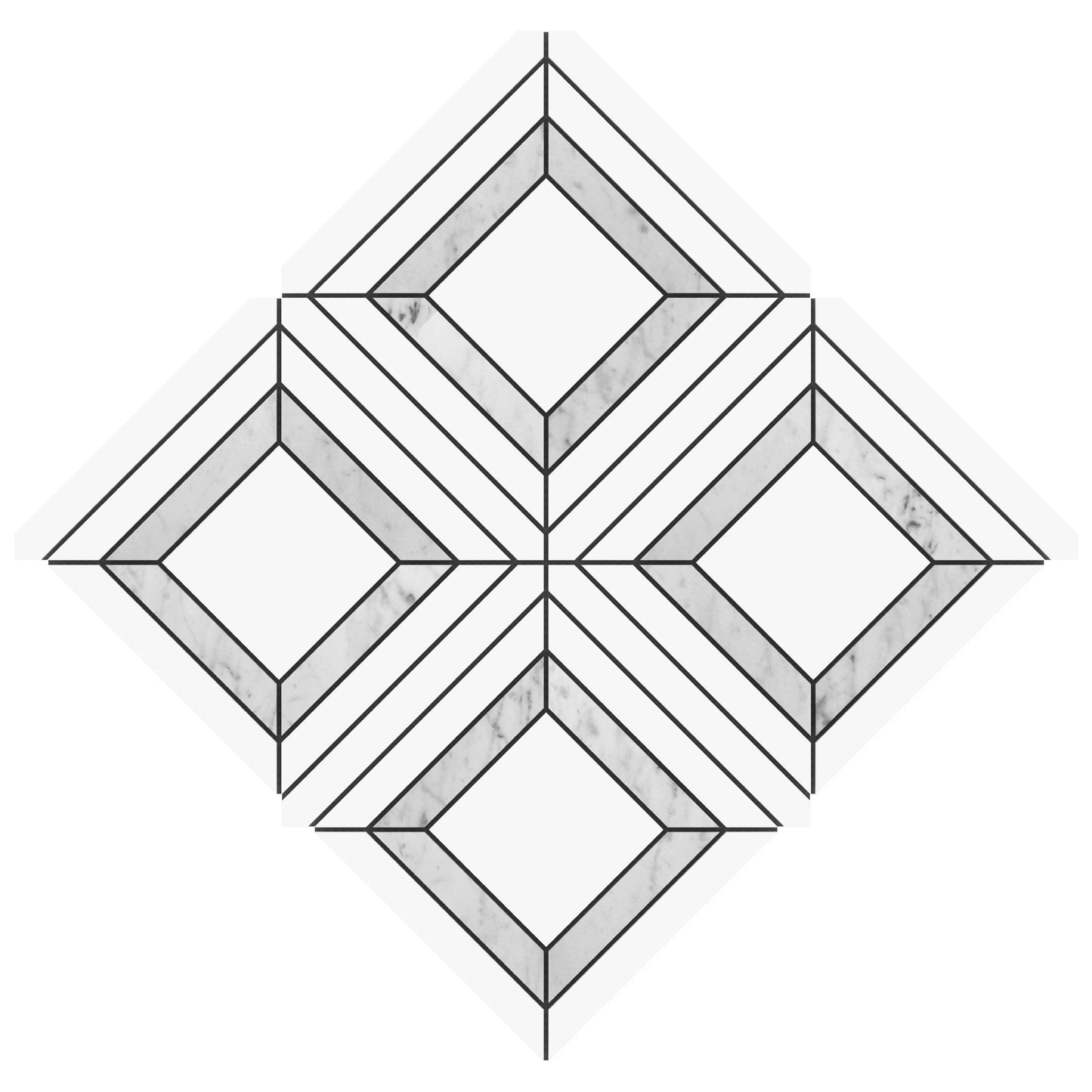 Lente de Marble Waterjet Mosaic Dolomite and Carrara