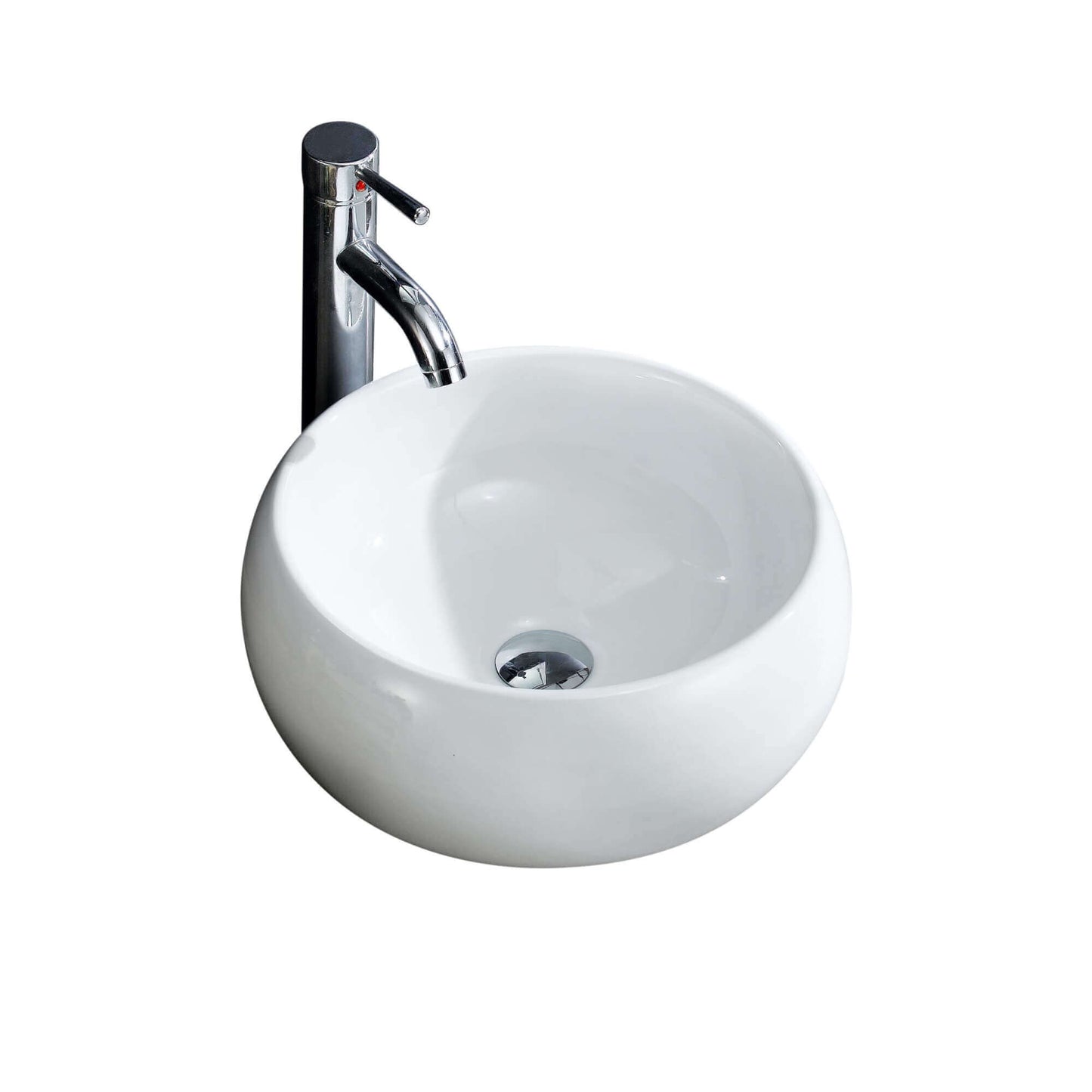 Vessel Sink Round Glossy White 16" x 16" FF