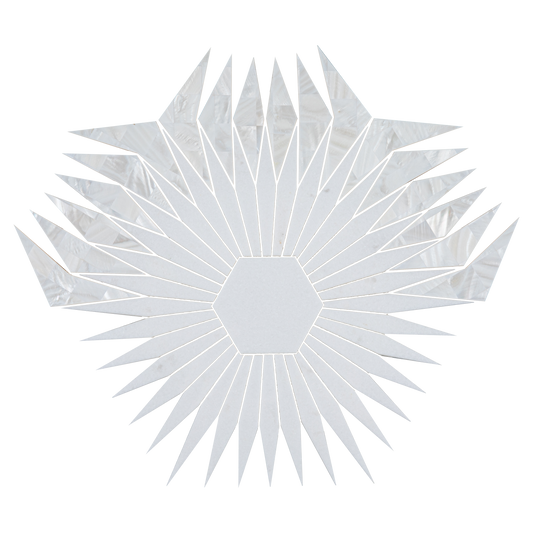 Asteroid Marble Waterjet Mosaic Thassos & Mother of Pearl