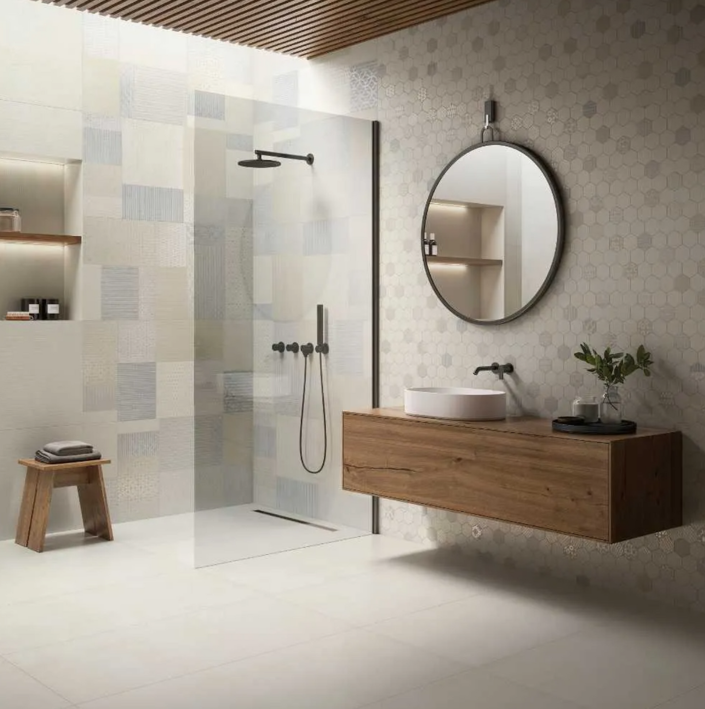 MILAN White Hexagon Mosaic Matte 3"
