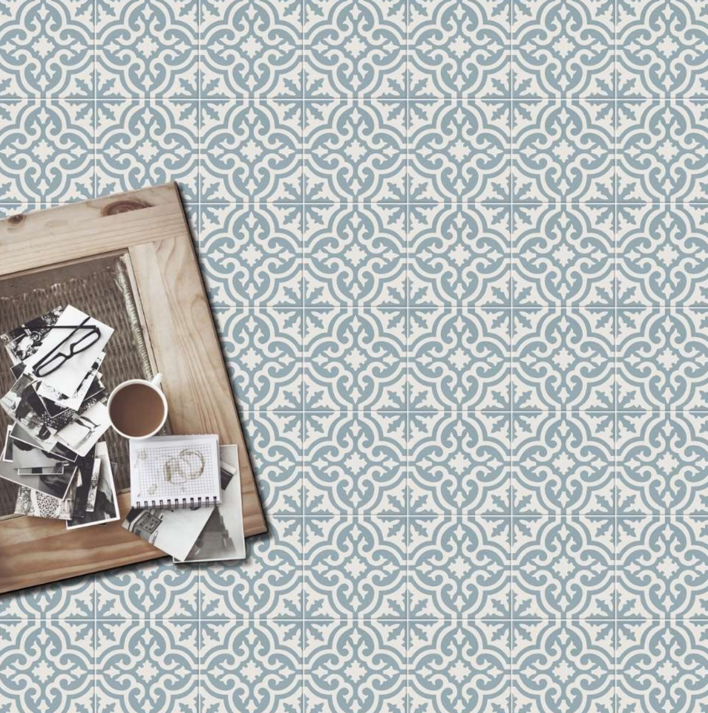 Original Bali Blue Porcelain Patterned Tile Matte 8"x8"