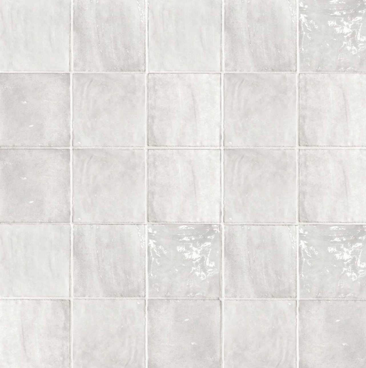 Ceramic Tile Zellige Gris Nuage Glossy 5"x5"