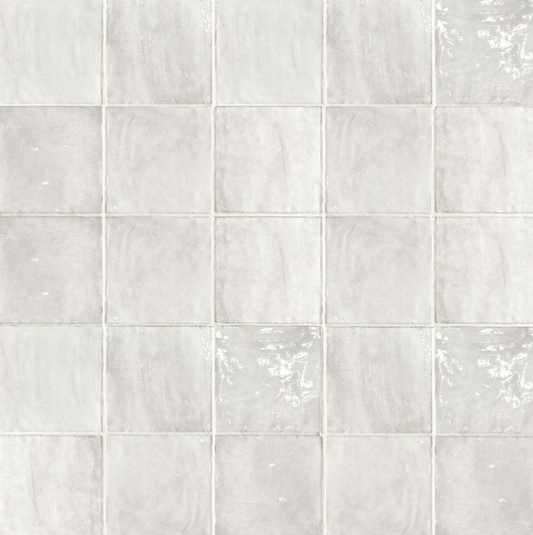 Ceramic Tile Zellige Gris Nuage Glossy 5"x5"