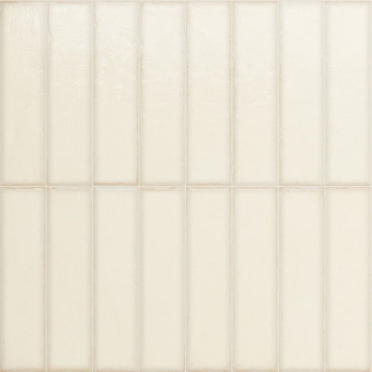 Porcelain Subway Tile Botanical White Glossy 2"x8"
