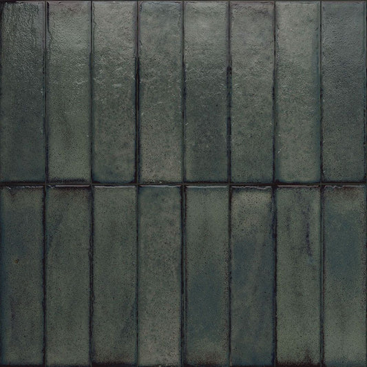 Porcelain Subway Tile Botanical Forest Glossy 2"x8"