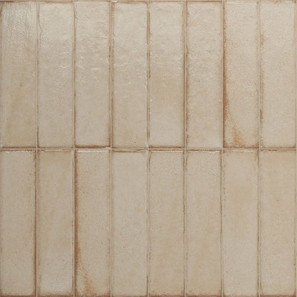 Porcelain Subway Tile Botanical Creme Glossy 2"x8"