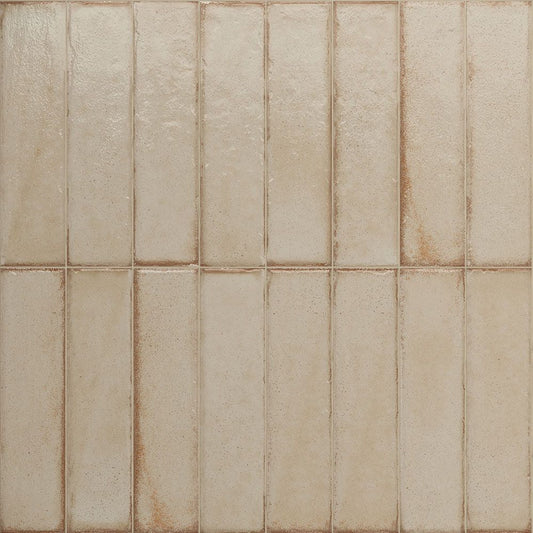 Porcelain Subway Tile Botanical Creme Glossy 2"x8"