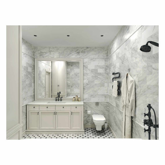 Arabescato Carrara Marble Tile Honed