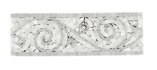 Bianco Carrara & Blue Stone Art Border 4"x12"