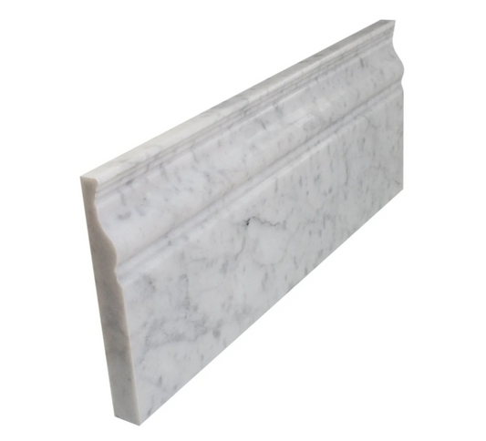 Bianco Carrara Marble Base Molding Polished 5”x12”