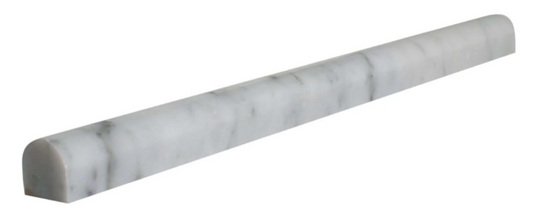 Bianco Carrara Marble Liner Pencil Polished 3/4"x12"