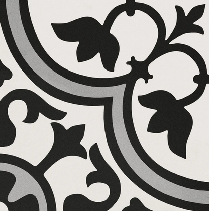 Original Clover Grey Porcelain Patterned Tile 8"x8"