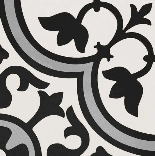 Original Clover Grey Porcelain Patterned Tile 8"x8"