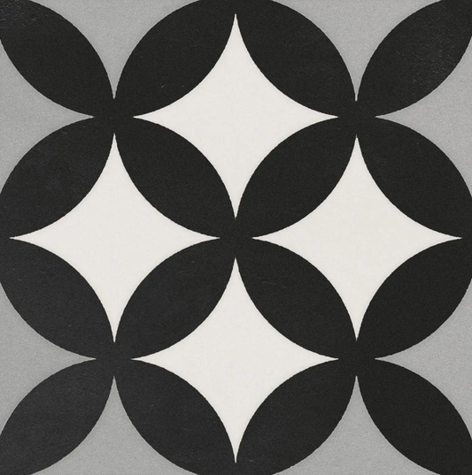 Original Deco Taupe Porcelain Patterned Tile Matte 8"x8"