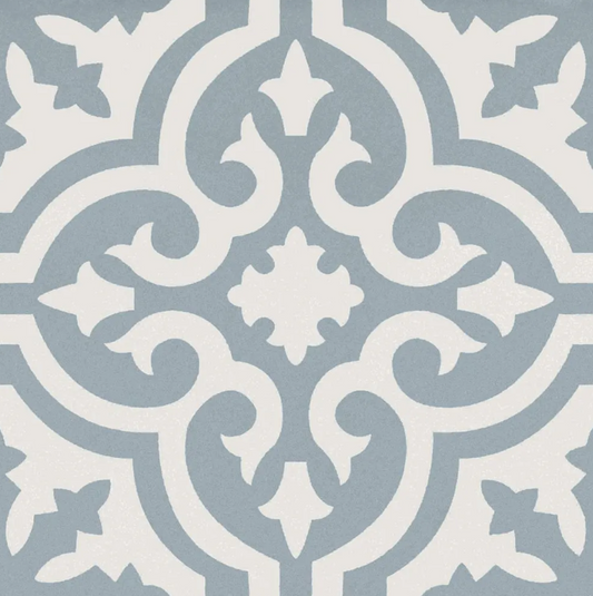 Original Bali Blue Porcelain Patterned Tile Matte 8"x8"