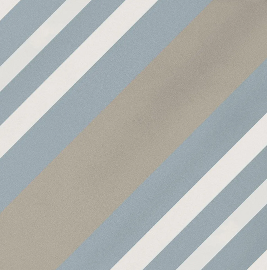 Geometric Blue Porcelain Patterned Tile Matte 8"x8"