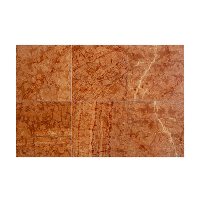 Red Verona Marble Tile Polished 12"x12"x3/8"