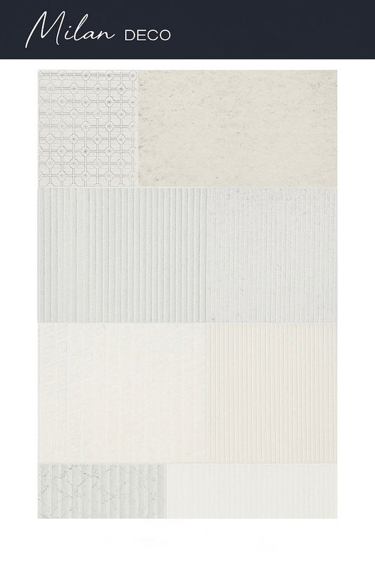 MILAN Blue Deco Matte Porcelain Tile 24"x48"