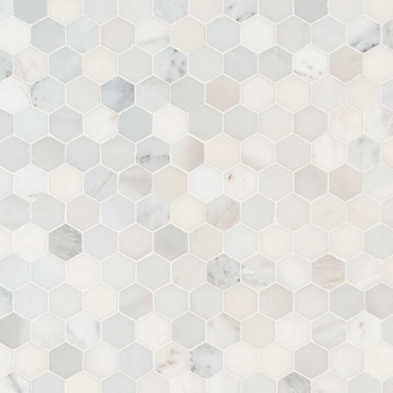 Arabescato Carrara Hexagon Marble Mosaic Polished