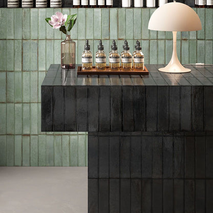 Porcelain Subway Tile Botanical Smoke Glossy 2"x8"