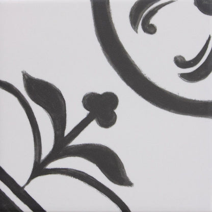 Brushstroke Noir Porcelain Patterned Tile Matte 6"x6"