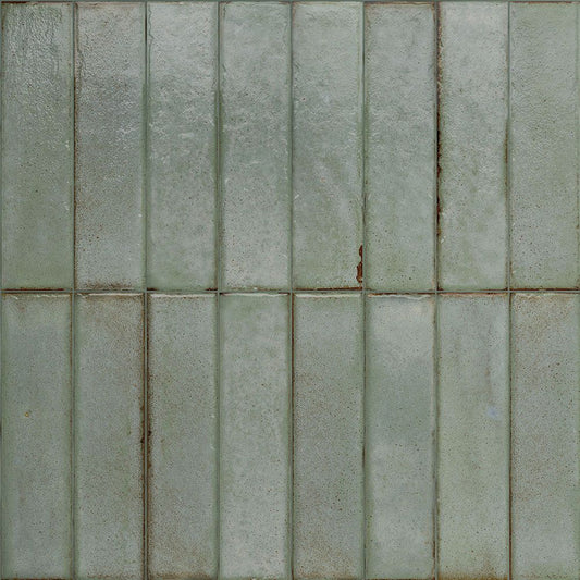 Porcelain Subway Tile Botanical Sage Glossy 2"x8"