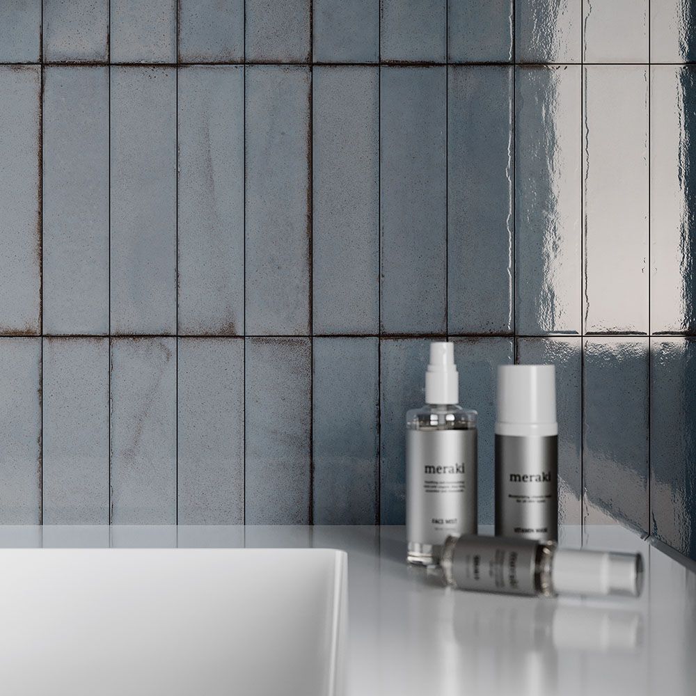 Porcelain Subway Tile Botanical Artic Glossy 2"x8"