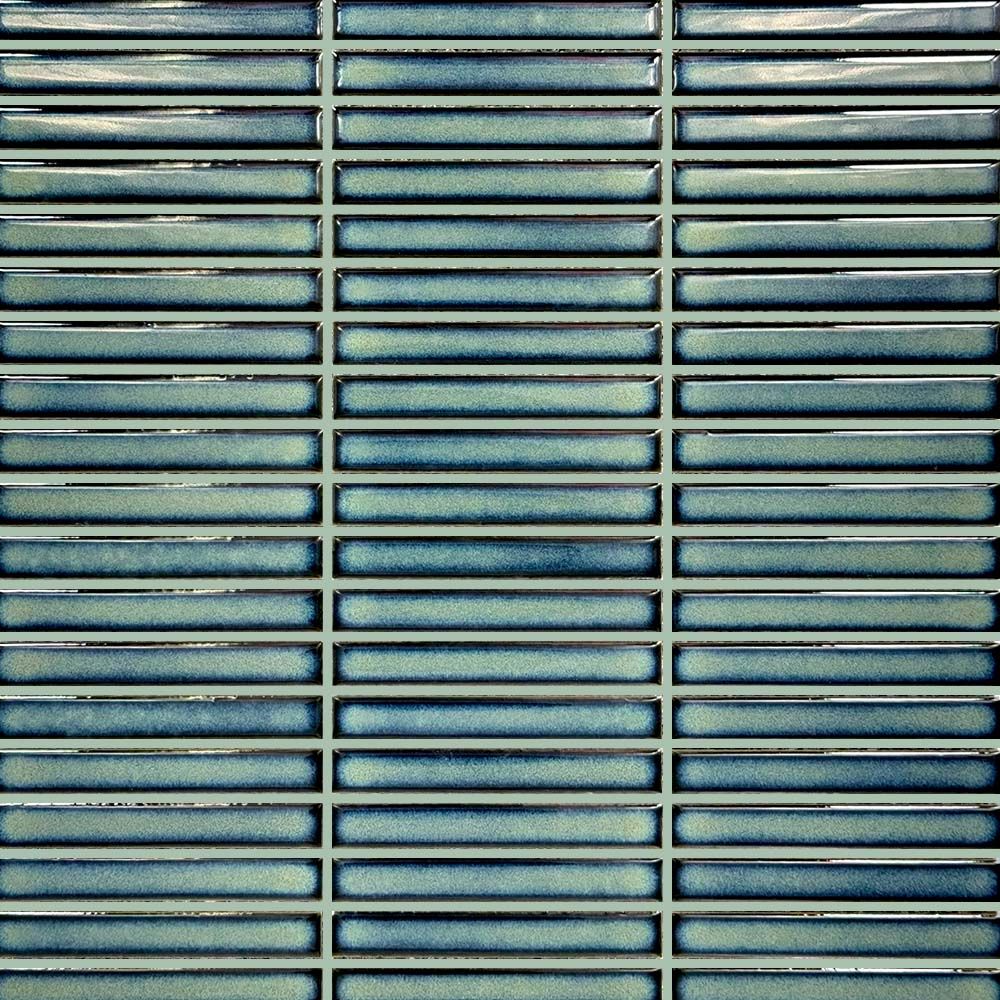 Porcelain Geometrics Stick Mosaic Dark Green