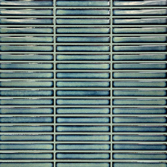 Porcelain Geometrics Stick Mosaic Dark Green