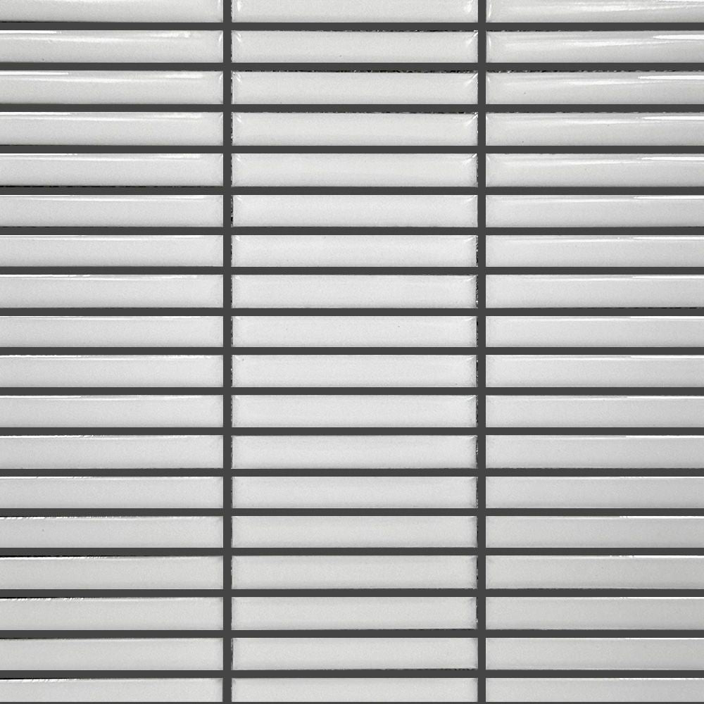 Porcelain Geometrics Stick Mosaic White