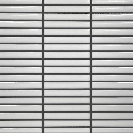 Porcelain Geometrics Stick Mosaic White