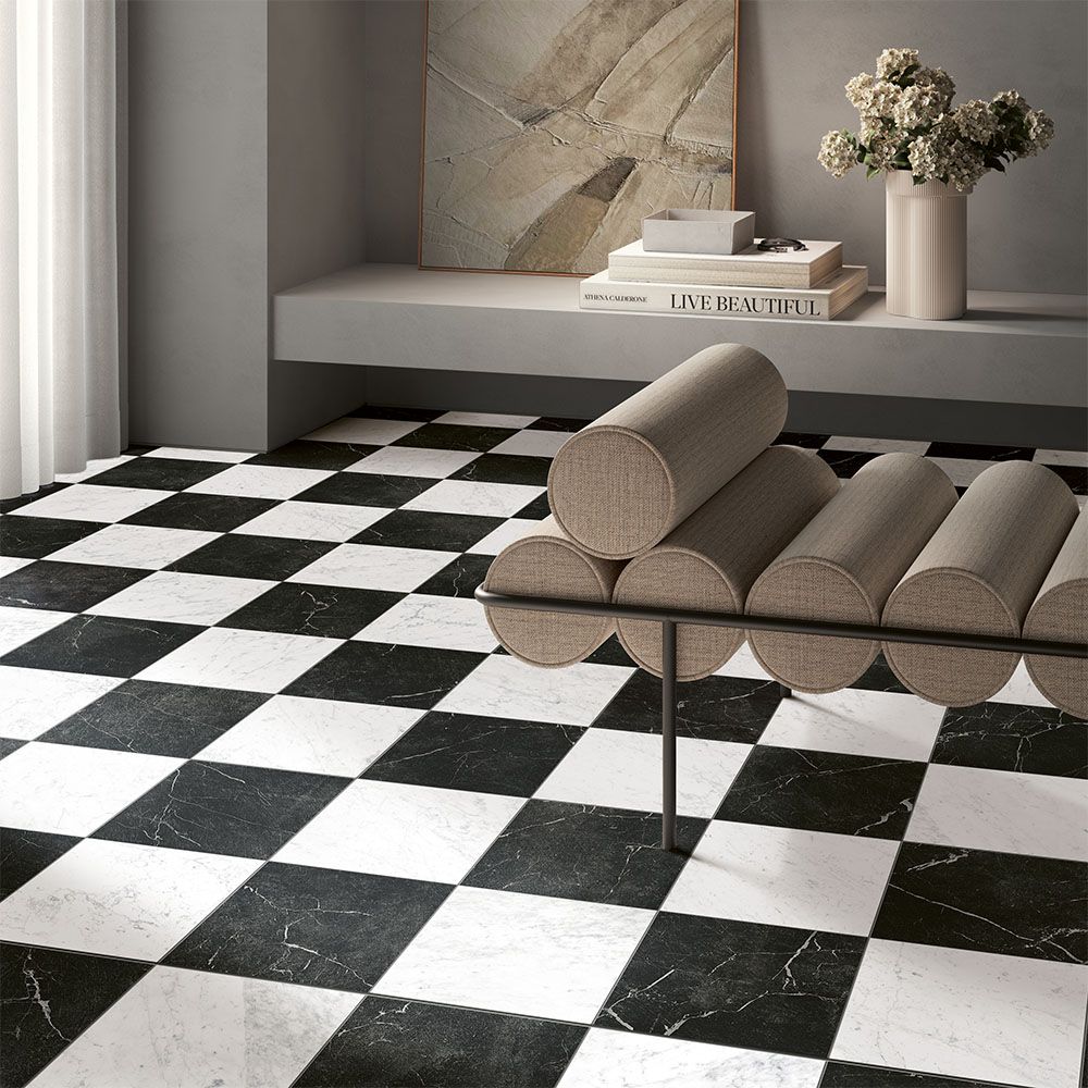 Marmo Classico Nero Porcelain Tile Matte 12"x12"