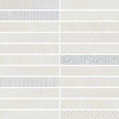 MILAN White Stack Mosaic Matte 1"x6"