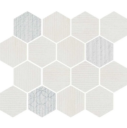 MILAN White Hexagon Mosaic Matte 3"