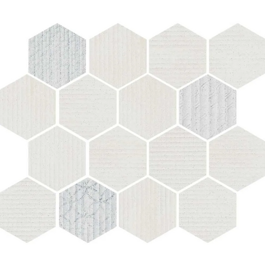 MILAN White Hexagon Mosaic Matte 3"