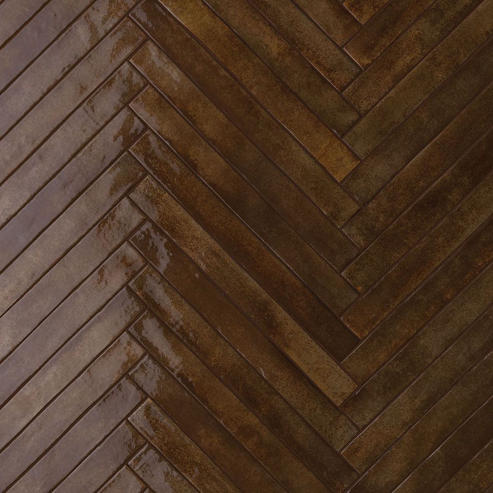 Porcelain Subway Tile Stratto Chocolate Glossy 2"x18"