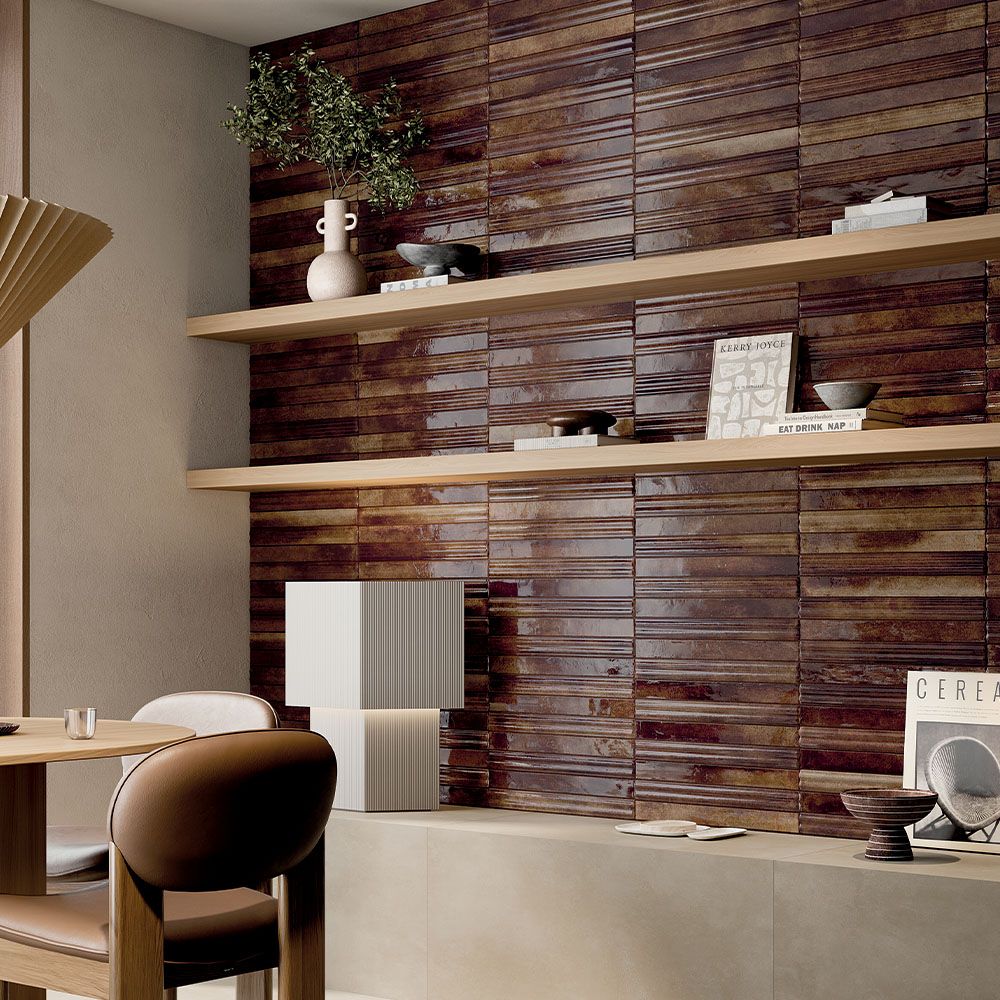 MRAT TARO 02 Porcelain Subway Tile Stratto Chocolate Glossy 2