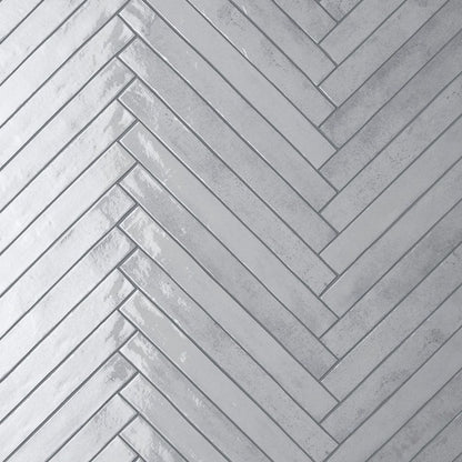 Porcelain Subway Tile Stratto Light Grey Glossy 2"x18"