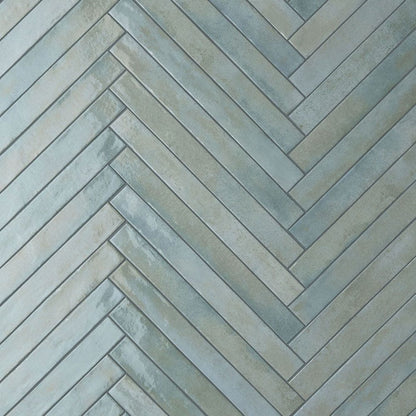 Porcelain Subway Tile Stratto Turquoise Glossy 2"x18"