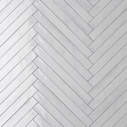 Porcelain Subway Tile Stratto White Glossy 2"x18"
