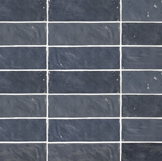 Ceramic Tile Zellige Blue Reef Glossy 2.5"x8"