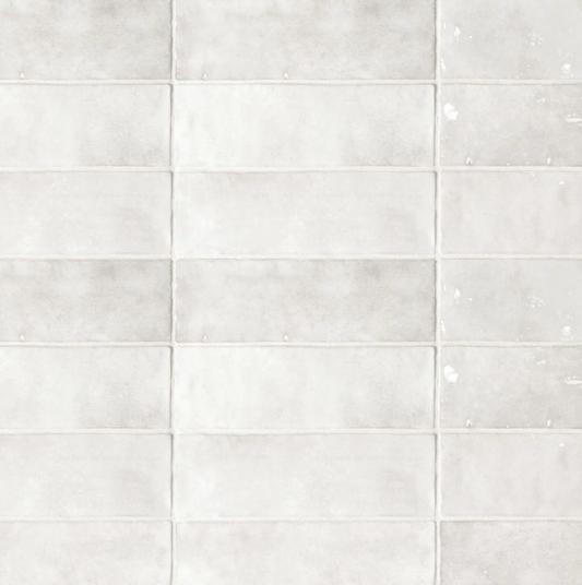 Ceramic Tile Zellige Gris Nuage Glossy 2.5"x8"