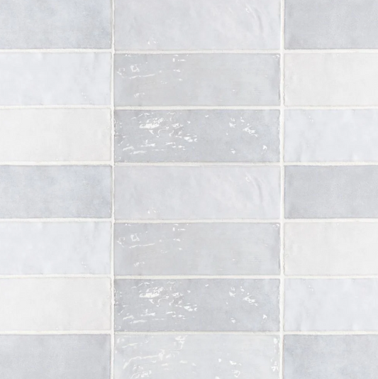 Ceramic Tile Zellige Lavanda Blue Glossy 2.5"x8"